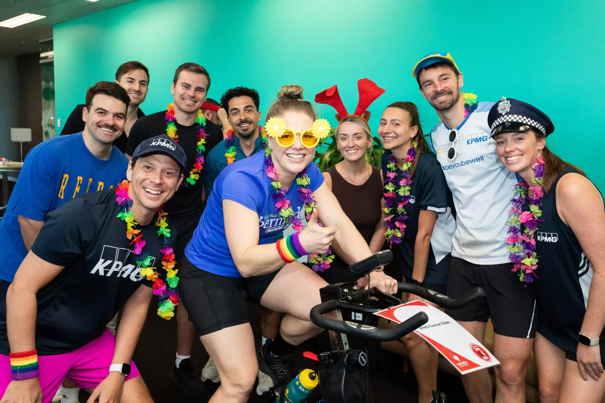 Team of people supporting Variety Spin for kids event